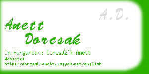 anett dorcsak business card